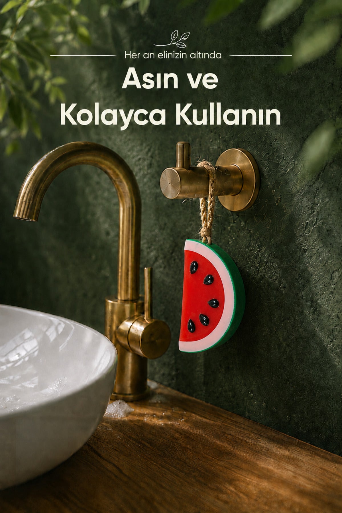Karpuz Dilimi Şekilli Katı Sabun 10,2x6x2 cm Asılabilir Dekoratif Banyo El Sabunu