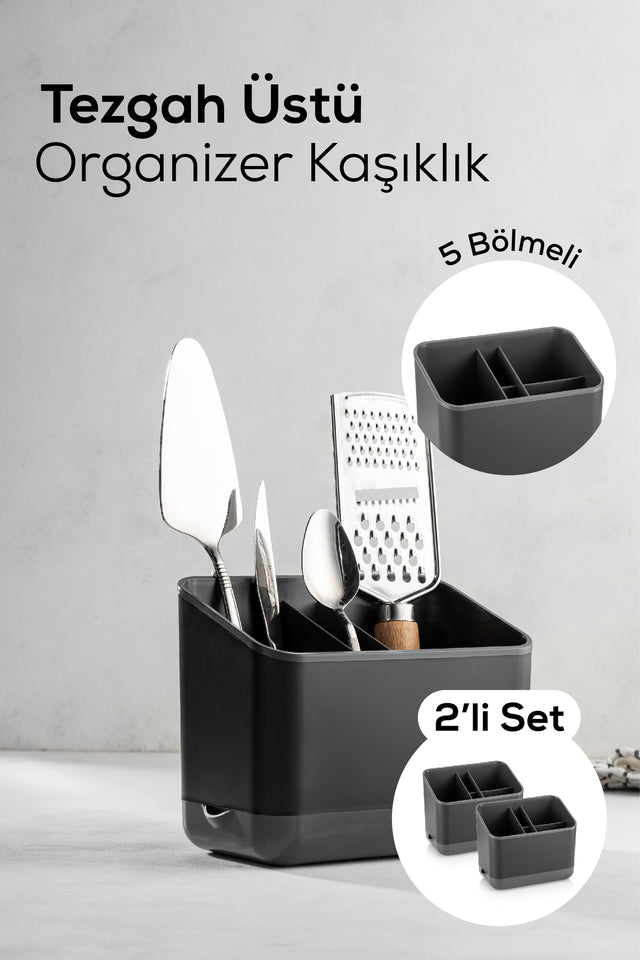 5 Bölmeli Tezgah Üstü Kaşıklık · 2'li