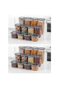 Foly Etiketli Kare Erzak Saklama Kabı 24'lü Set 8x(0,55 LİTRE, 1,2 LİTRE, 1,75 LİTRE) Beyaz