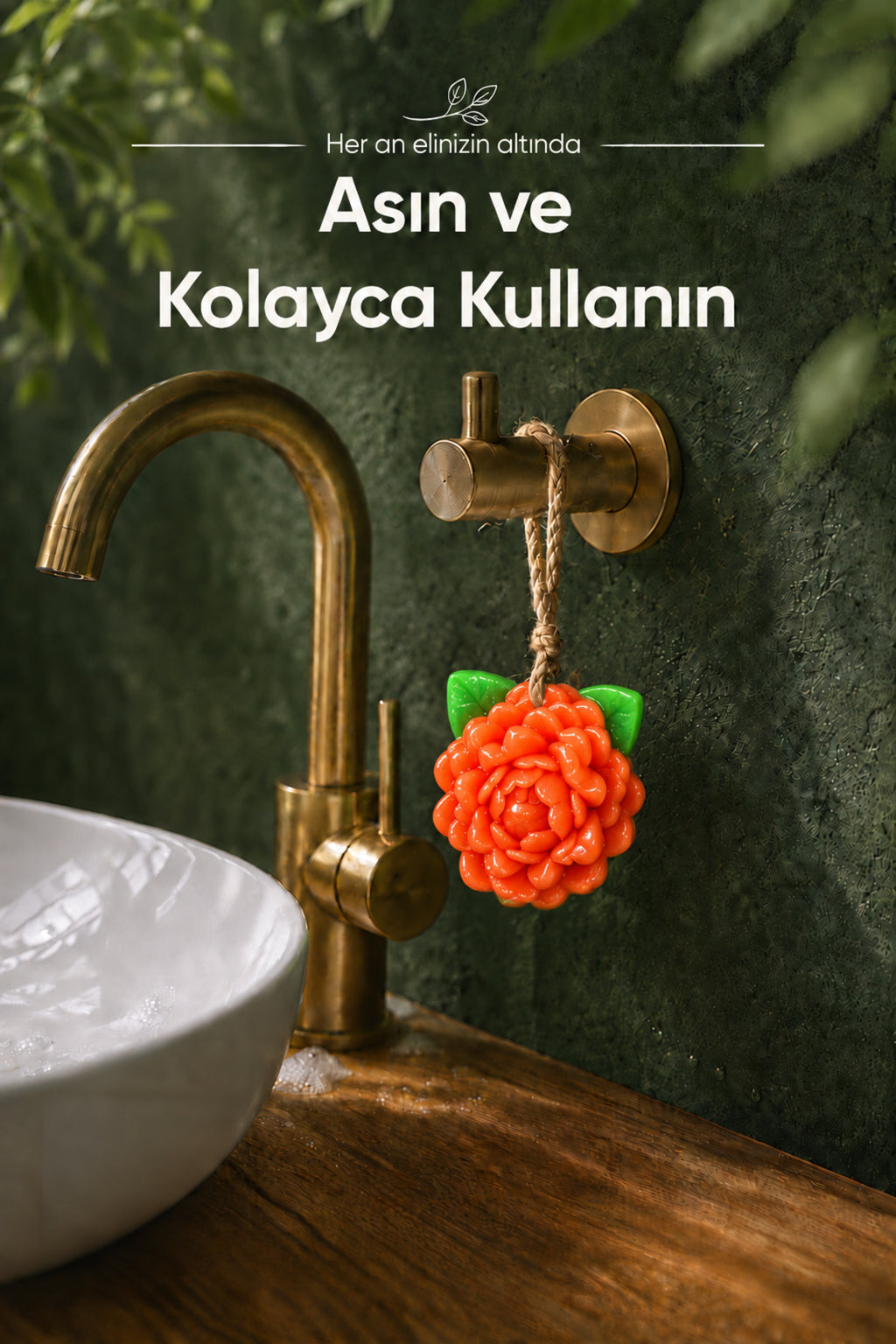 Turuncu Yasemin Şekilli Katı Sabun 10,5x9,5 cm Asılabilir Dekoratif Banyo El Sabun