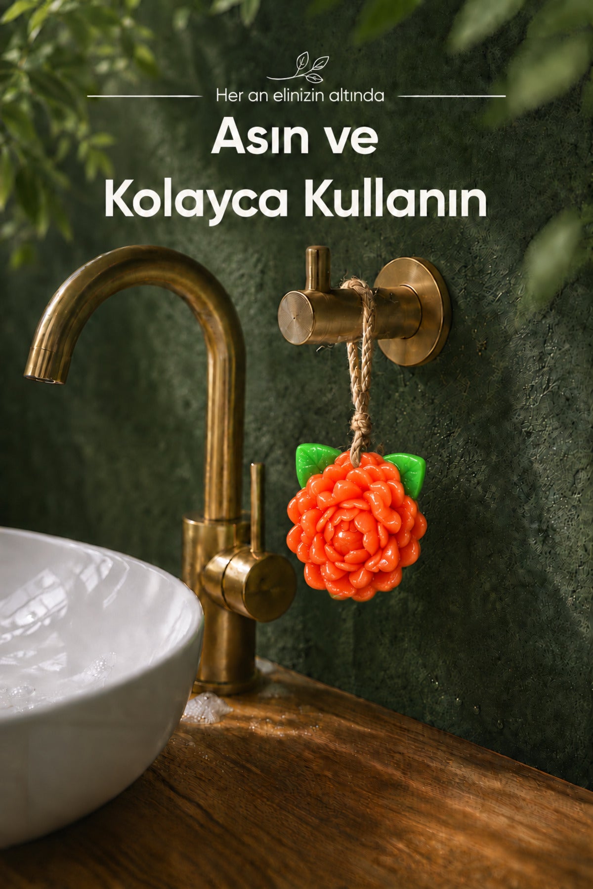 Turuncu Yasemin Şekilli Katı Sabun 10,5x9,5 cm Asılabilir Dekoratif Banyo El Sabun