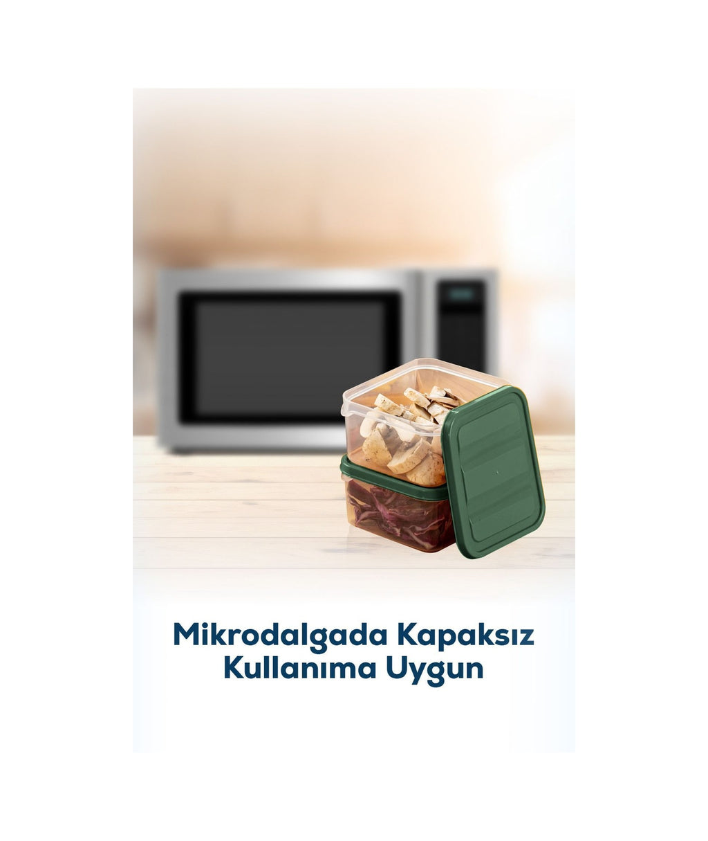 20'li Buzdolabı Düzenleyici Organizer Mikrodalgaya Uygun Difriz Saklama Kabı Yeşil