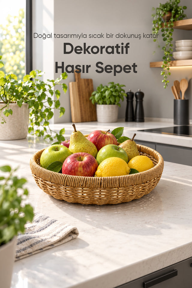 Hasır Ekmek ve Meyve Sepeti 31 cm