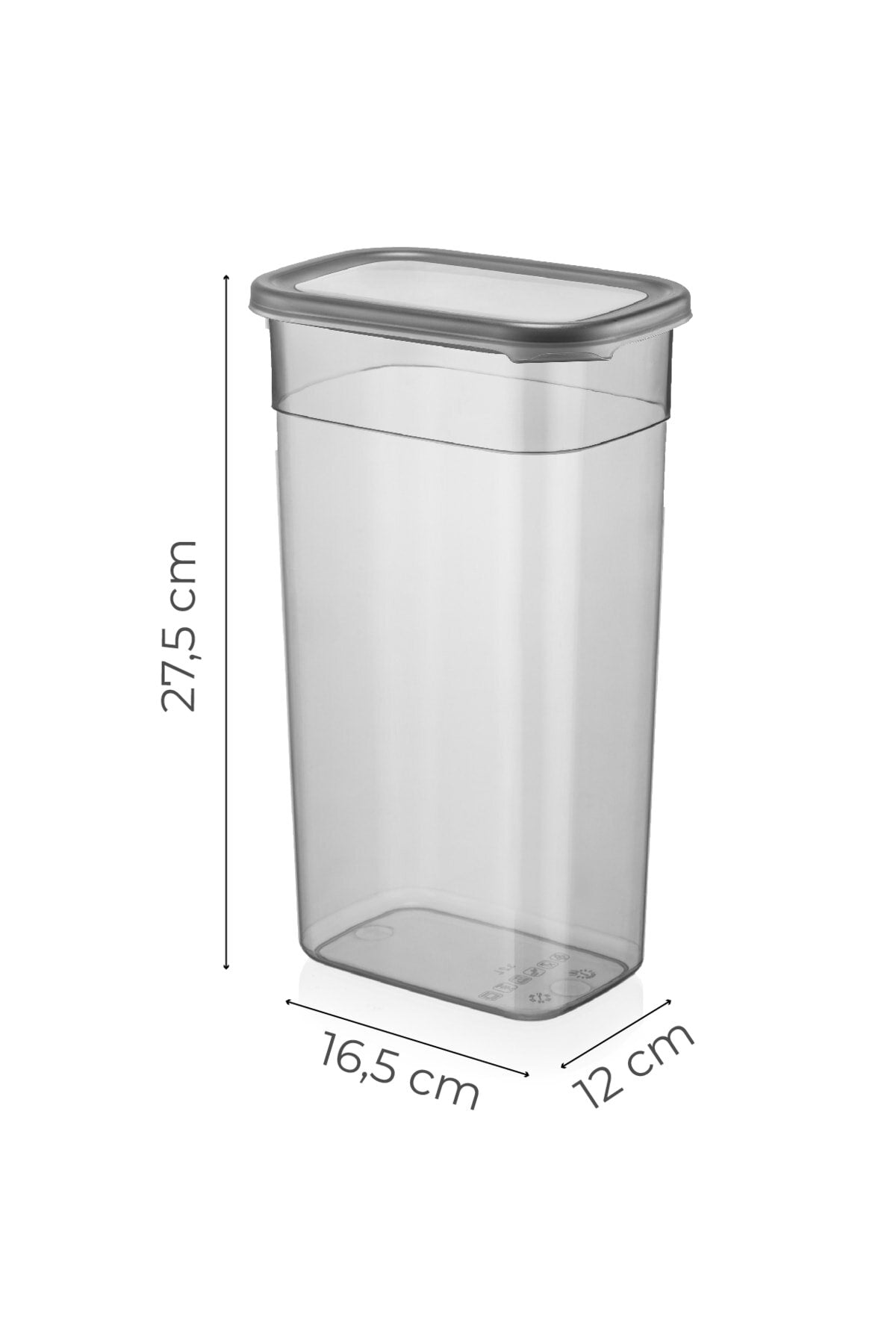 Renkli Etiketli 6lı Set Peggy Dikdörtgen Saklama Kabı 3,2 Litre Antrasit