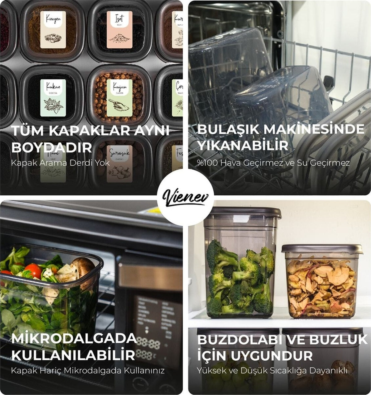 36lı Renkli Etiketli Peggy Kare Erzak Ve Baharat Full Set 8x(1,75, 1,2, 0,55) 12x(0,45) Ant