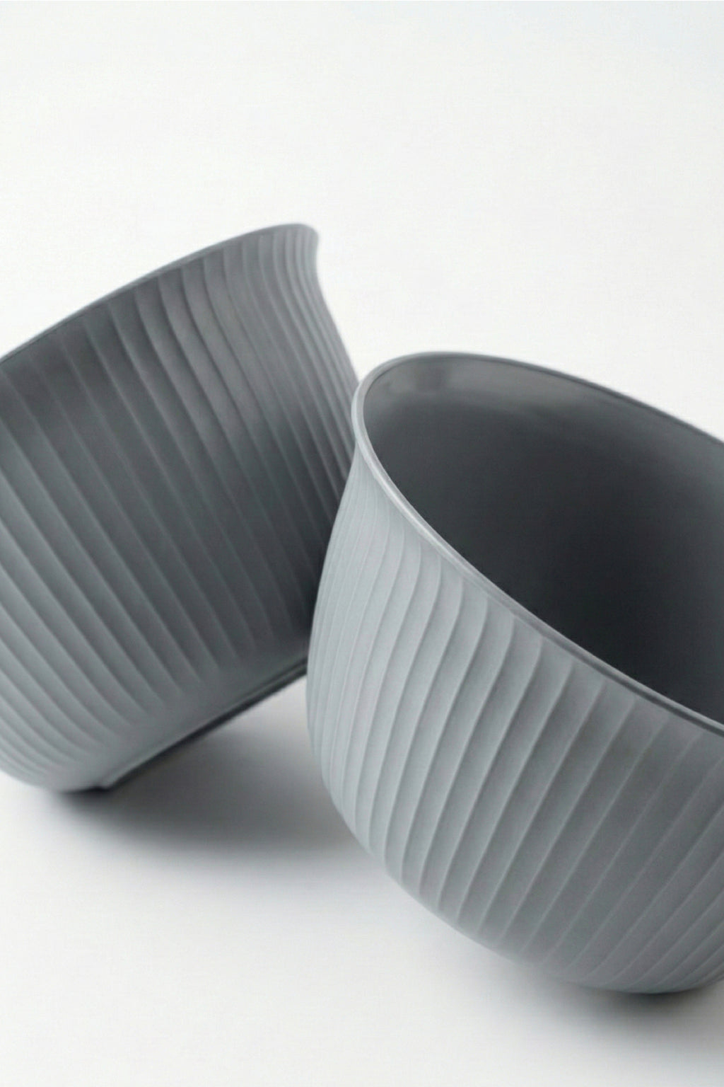3'lü 1 Litre Plastik Karıştırma ve Saklama Kase Seti Gri