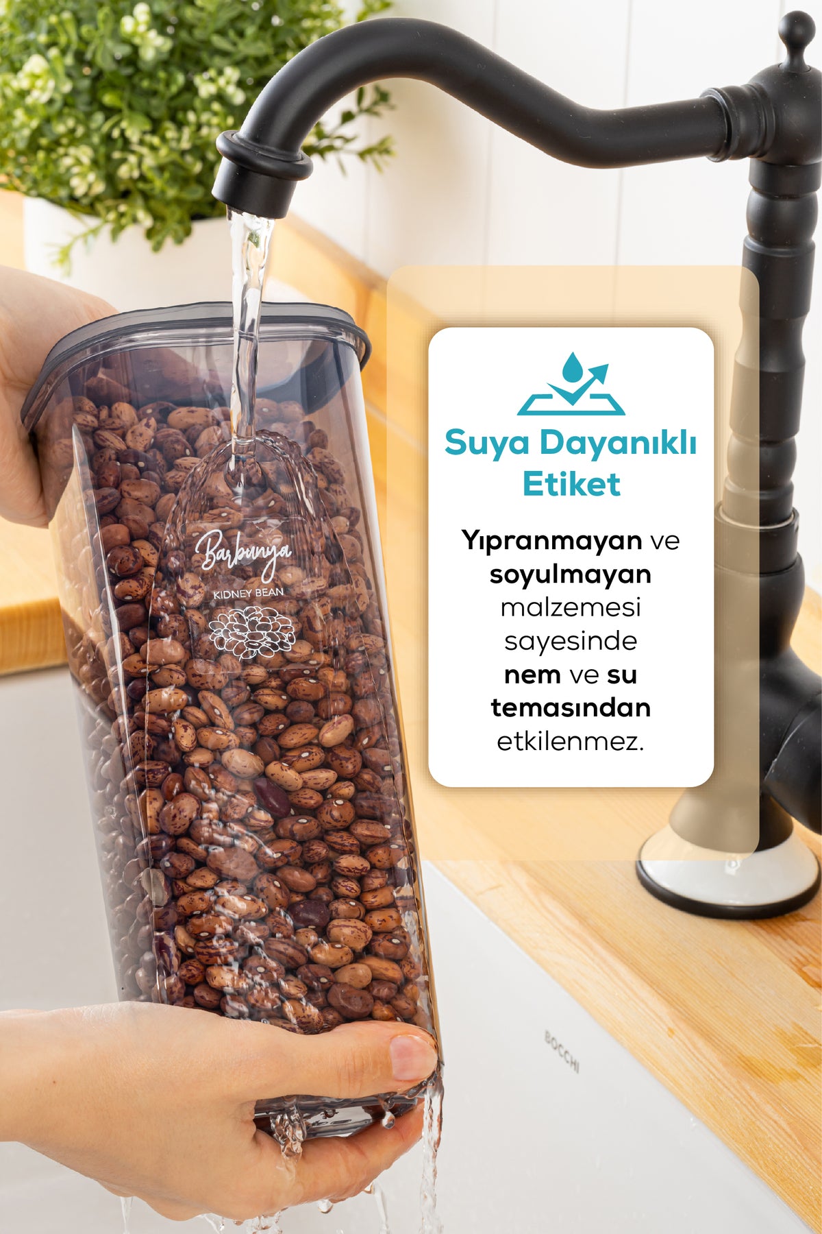 6'lı Etiketli Hava Geçirmez Erzak Saklama Kabı Seti 2 Lt Antrasit
