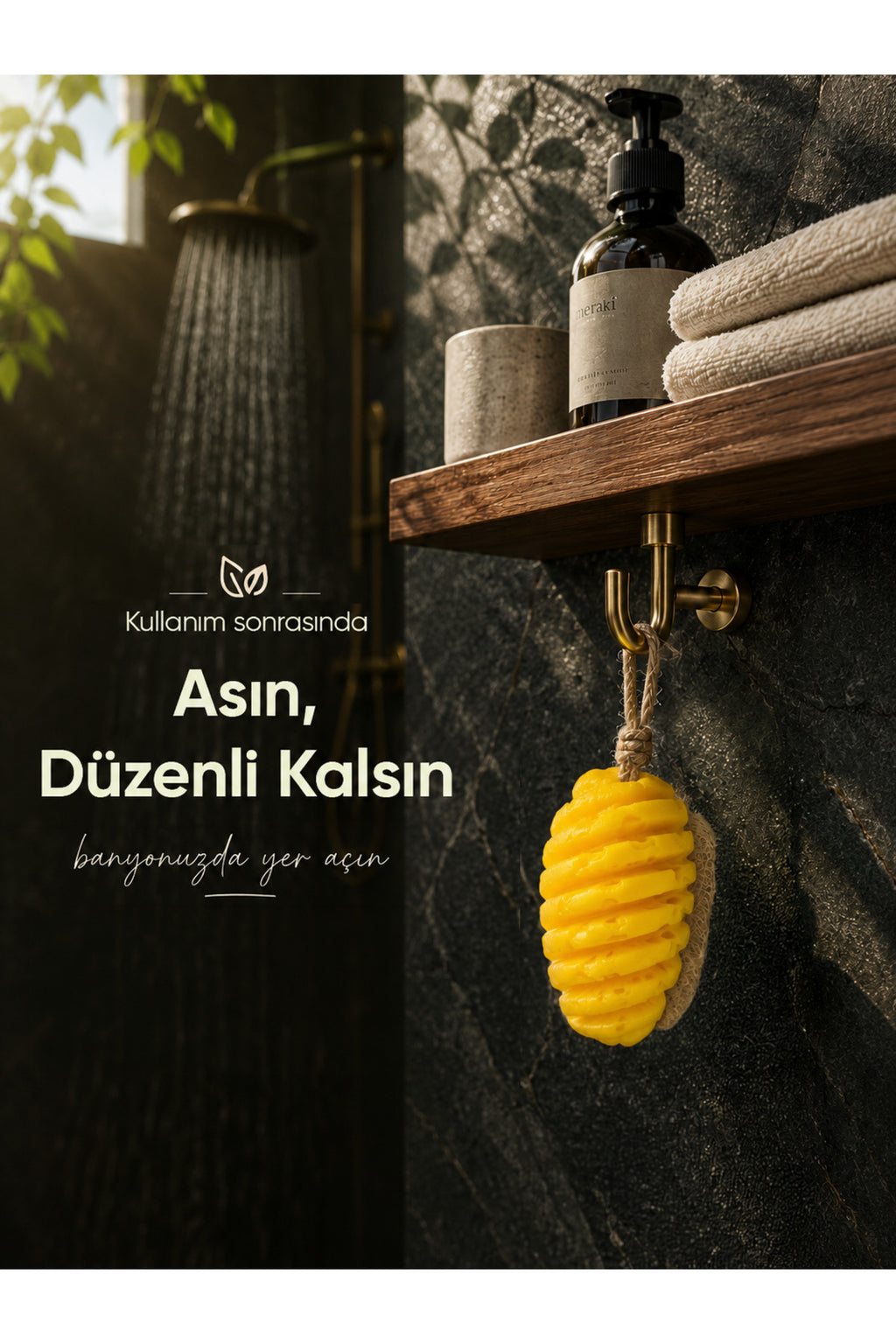 Ananas Şekilli Lifli Katı Sabun 9,5x8x5 cm Peeling Etkili Asılabilir Dekoratif Banyo El Sabunu