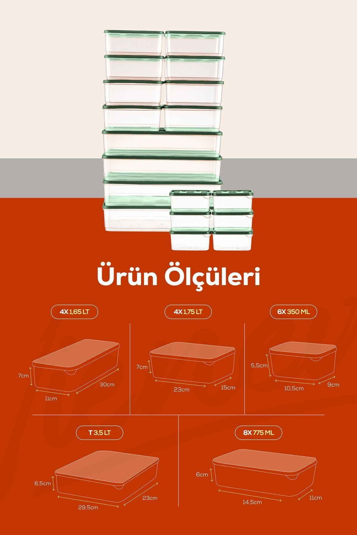 24'lü Buzdolabı Düzenleyici Organizer Mikrodalgaya Uygun Difriz Saklama Kabı Yeşil
