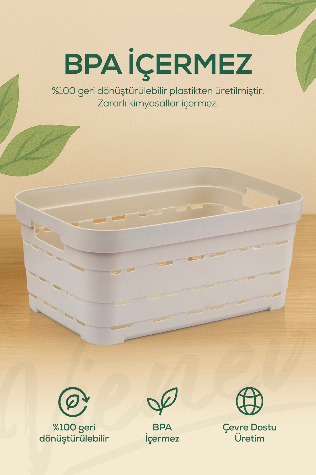 6'lı 2,8 Litre Delikli Saklama Kutusu Beyaz
