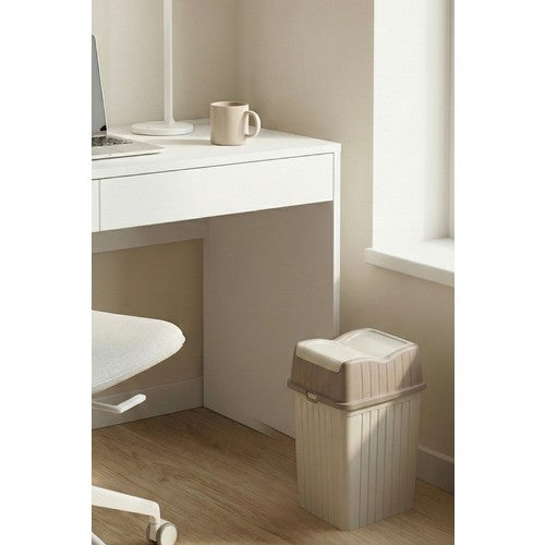 Çift Kapaklı Çöp Kovası 10 Lt Bej - Banyo Mutfak