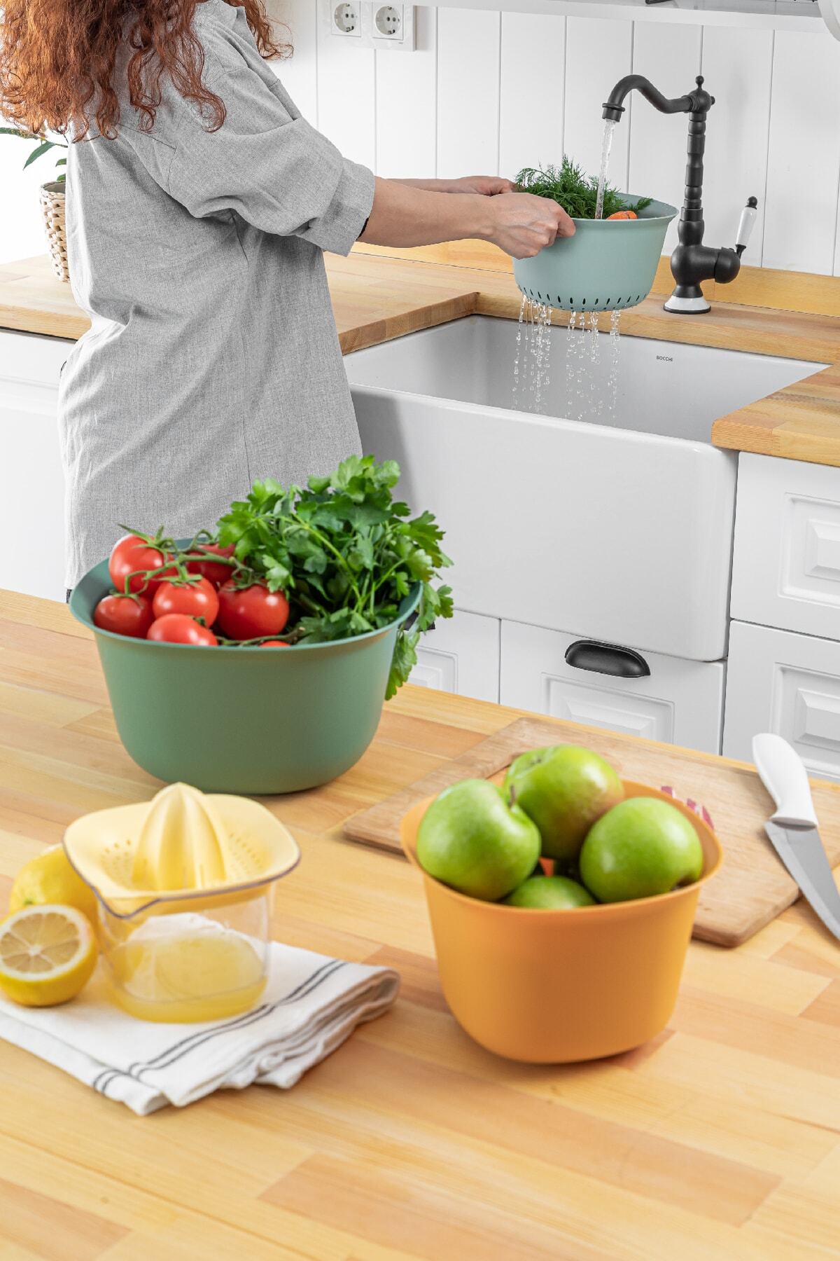 5li Chef Karıştırma Kasesi Ve Süzgeç Set