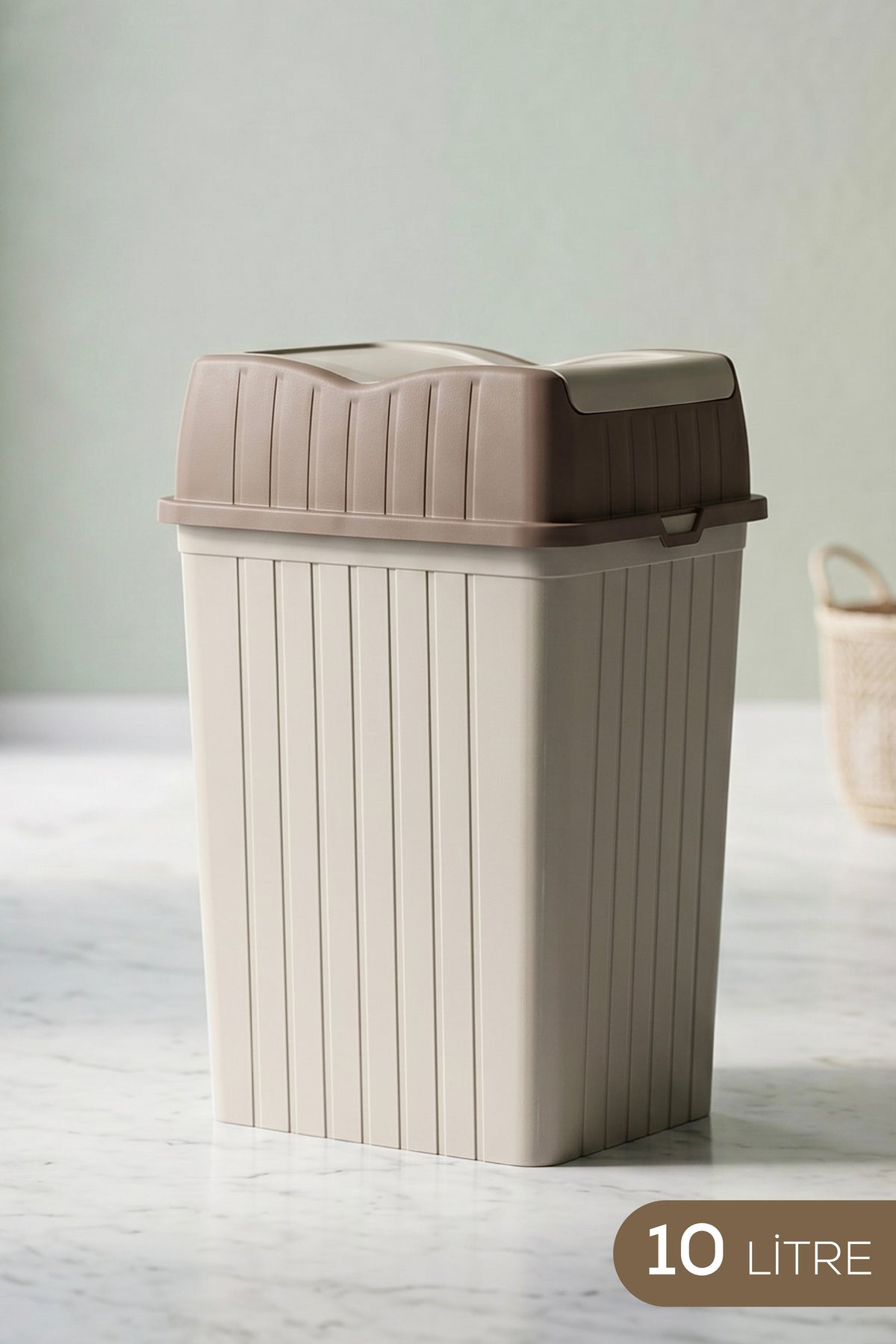 4'lü Kapaklı 2,8 Litre Saklama Kutusu Bej