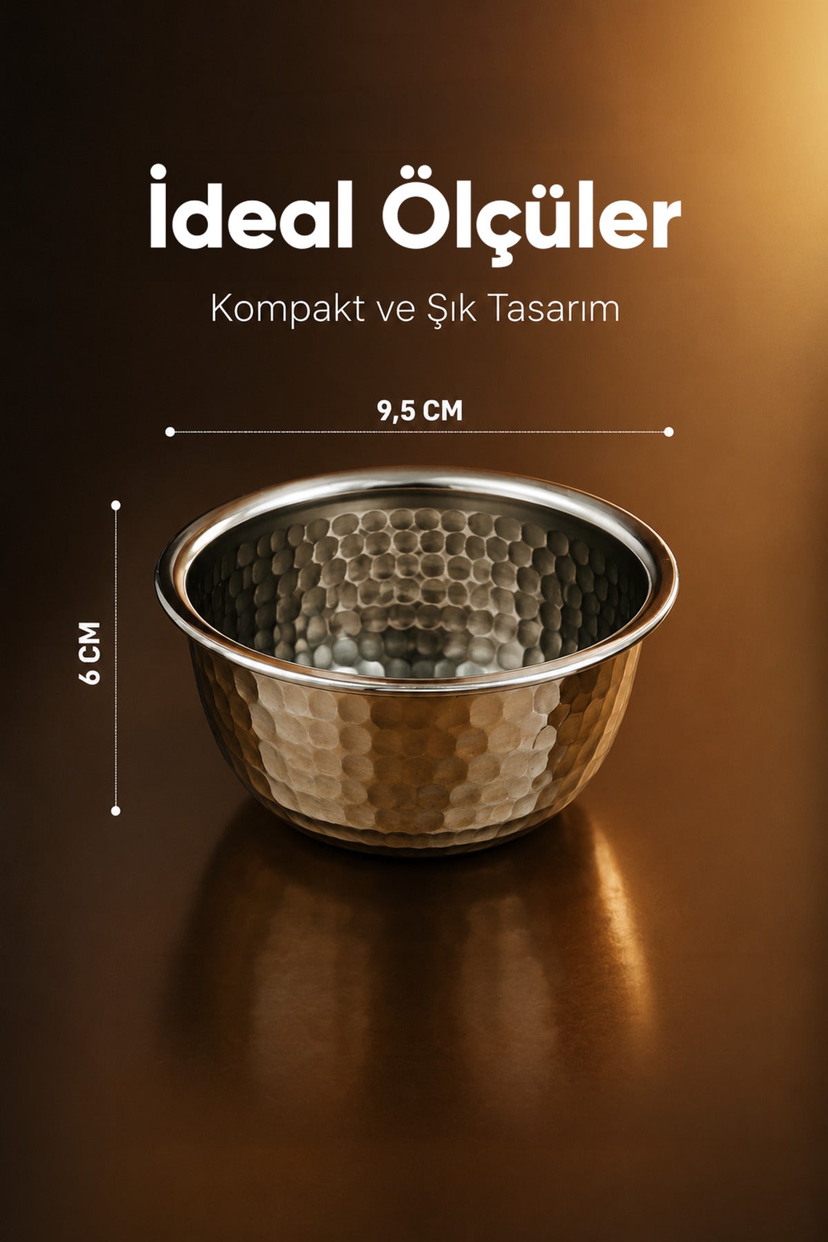 Paslanmaz Metal 2'li Çerezlik Kase Takımı - 9,5x6 cm Lüks Sunum ve Sosluk Seti