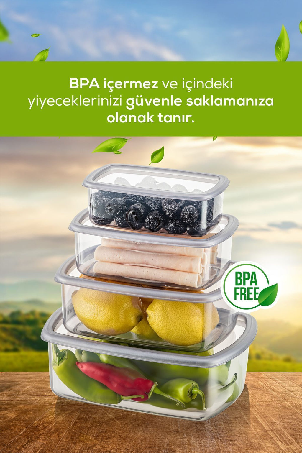 12'li Hava Geçirmez Saklama Kabı Seti Antrasit 3x(250-500-750-1200 ML)