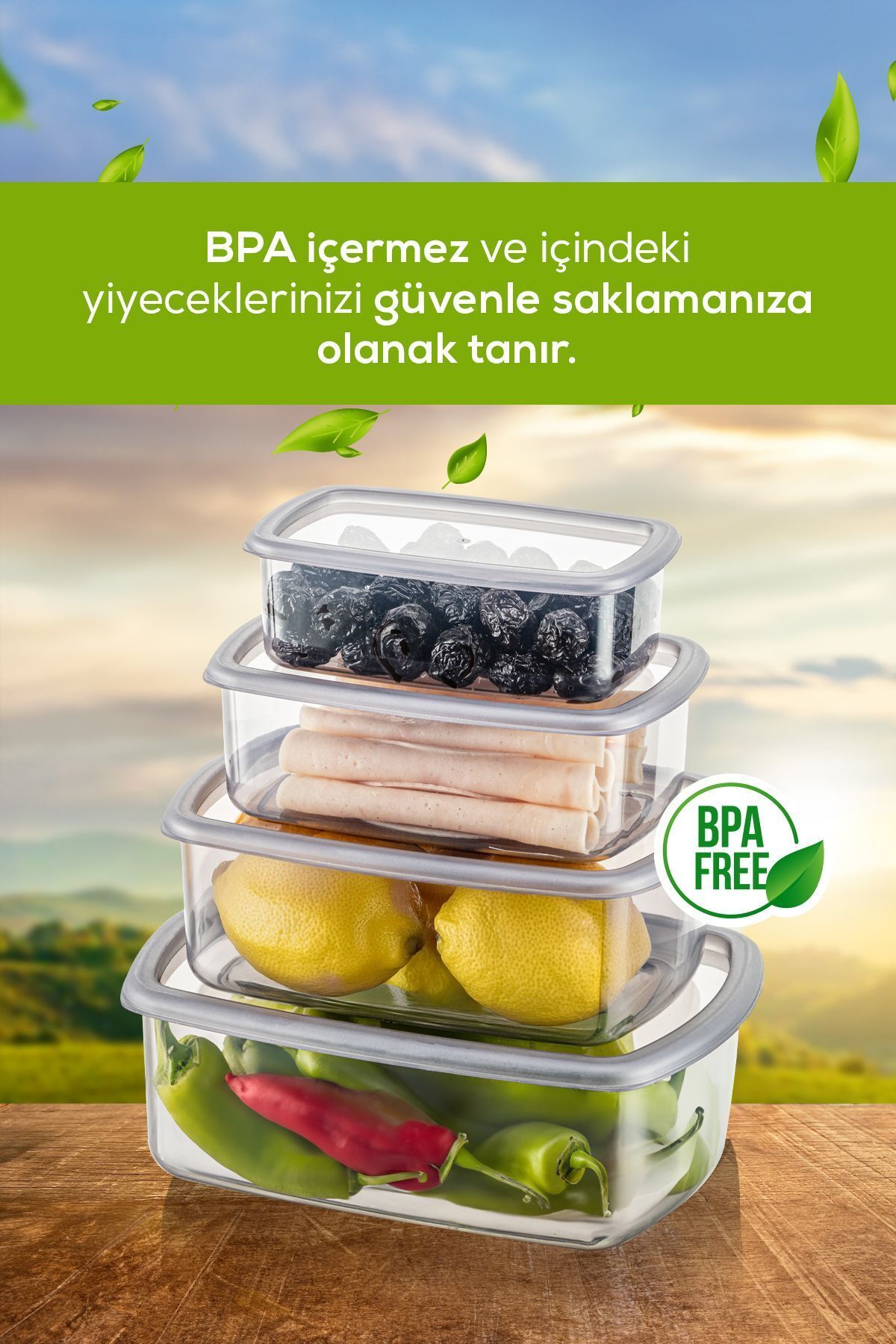 12'li Hava Geçirmez Saklama Kabı Seti Antrasit 3x(250-500-750-1200 ML)