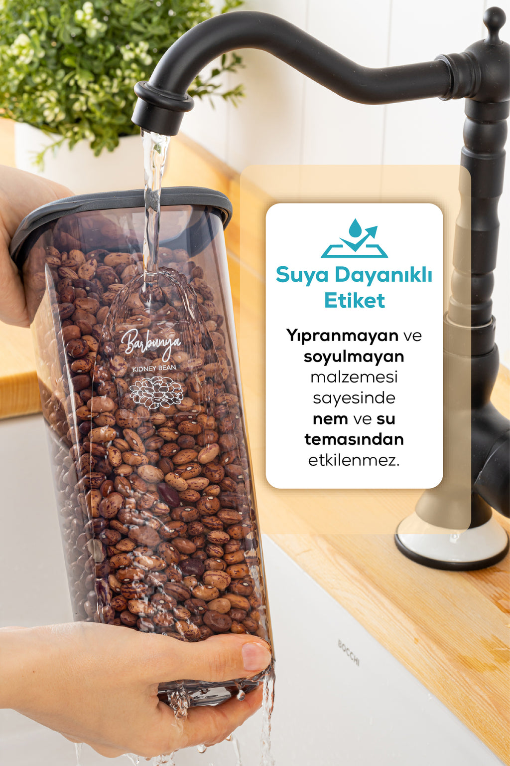 48'li Etiketli Lux Hava Geçirmez Erzak ve Baharat Saklama Kabı Seti Kaşıklı Antrasit