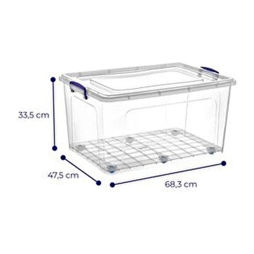 3lü 80 Lt Clear Box Saklama Kutusu