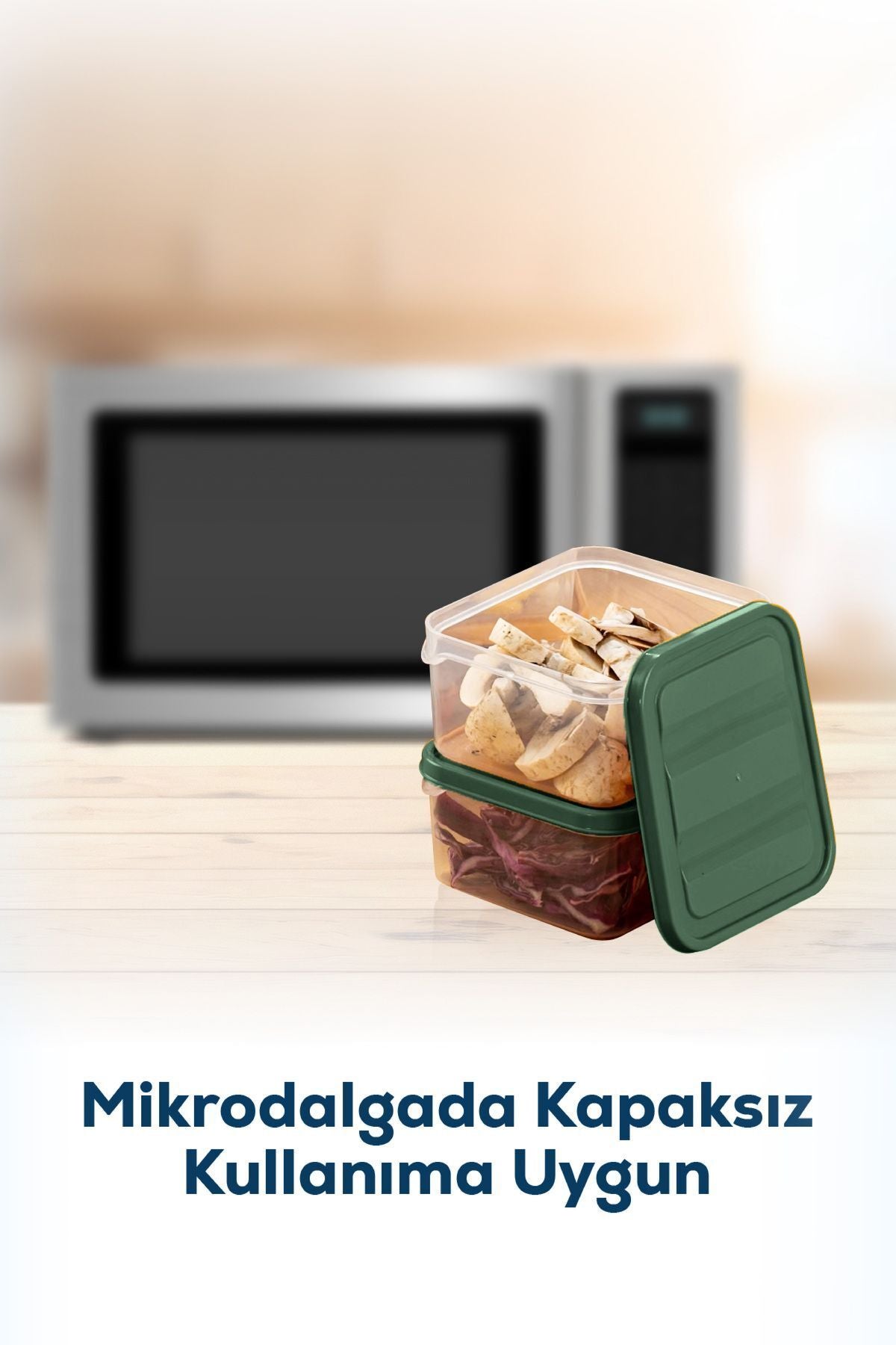 17'li Buzdolabı Düzenleyici Organizer Mikrodalgaya Uygun Difriz Saklama Kabı Yeşil