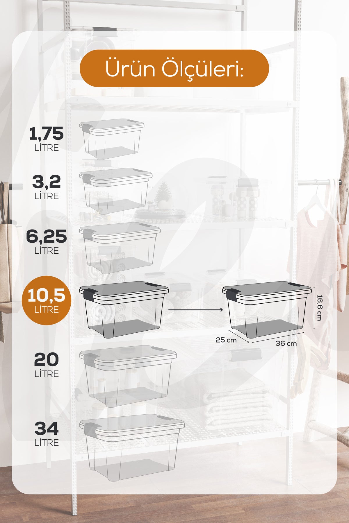 3'lü 10,5 Litre Kilitli Kapaklı Saklama Ve Erzak Kutusu 33114